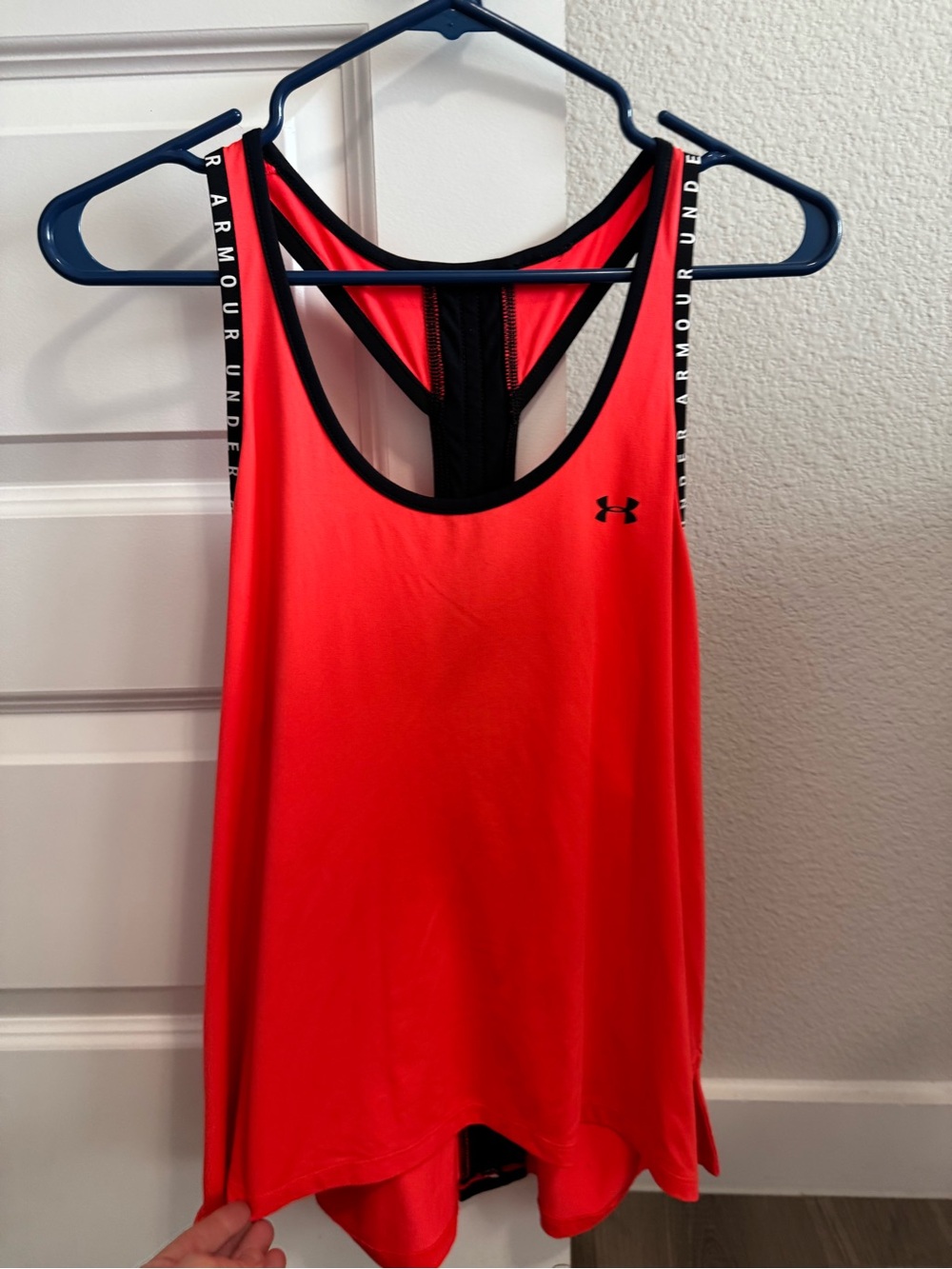 Under Armour Women's Bright Red Racerback Tank with Black Trim